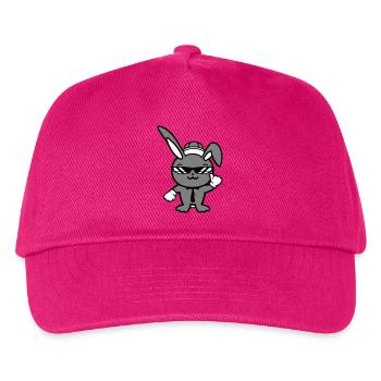 Bunny Sunglasses Cappy Tie Cool Hat Comic - Kids’ Baseball Cap - fuchsia - Front