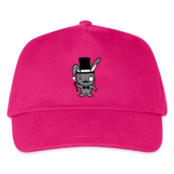 Mr. Bunny Gentleman Top Hat Monocle Glasses - Kids’ Baseball Cap - fuchsia - Front