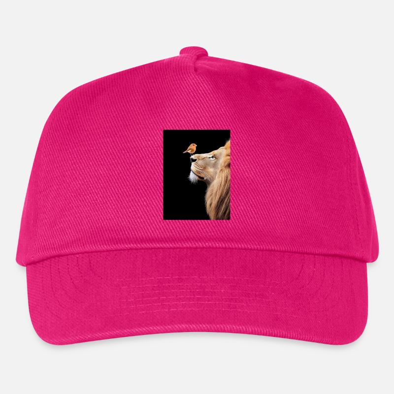 Löwe mit Vogel auf der Nase - Kinder Basecap - Fuchsia