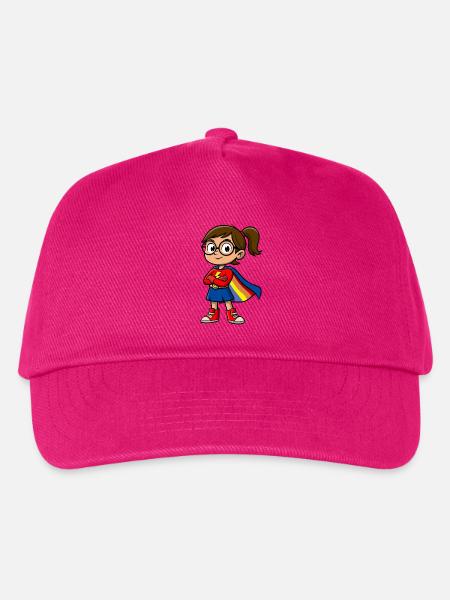 Kleine Superheldin mit Brille - Kinder Basecap - Fuchsia