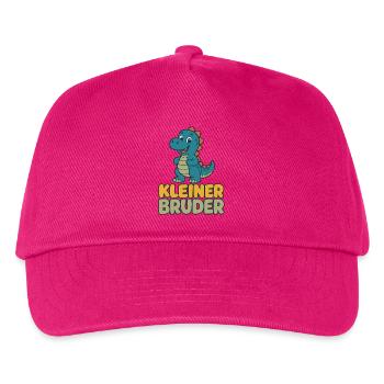 Kleiner Bruder Dino Shirt - Kinder Basecap - Fuchsia - Vorne