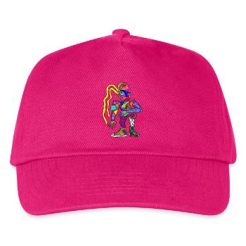 Vibrantes Kubismus-Porträt Streetstyle - Kinder Basecap - Fuchsia - Vorne