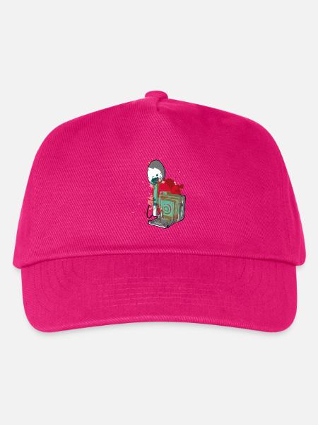 Color Splash Vintage-Kamera - Kinder Basecap - Fuchsia