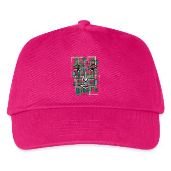 Abstraktes Gesicht Geometrisches Linien-Design - Kinder Basecap - Fuchsia - Vorne