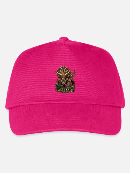 Farbenfroher Triceratops mit Muster - Kinder Basecap - Fuchsia
