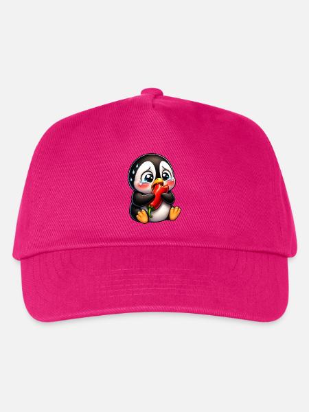 Pinguin Chili Scharf Lustiger Cartoon - Kinder Basecap - Fuchsia