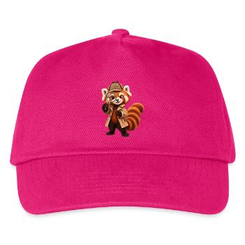 Roter Panda-Detektiv mit Lupe - Kinder Basecap - Fuchsia - Vorne