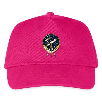 Teleskop Sternenhimmel Komet Astronomie Vektor Shi - Kinder Basecap - Fuchsia - Vorne