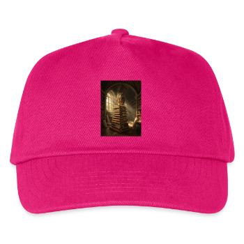Eule oben auf dem Stapel der antiken Bibliothek - Kinder Basecap - Fuchsia - Vorne