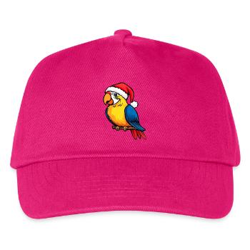 Vogel Weihnachten / Weihnachtsmann Papagei - Kinder Basecap - Fuchsia - Vorne
