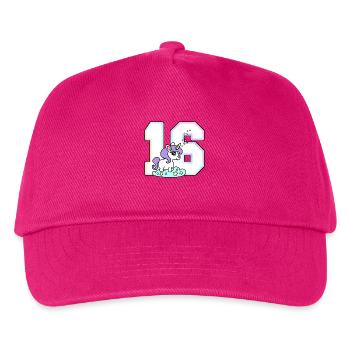 16 Nombre Licorne Unicorne unicorn - Casquette de baseball Enfant - fuchsia - Devant