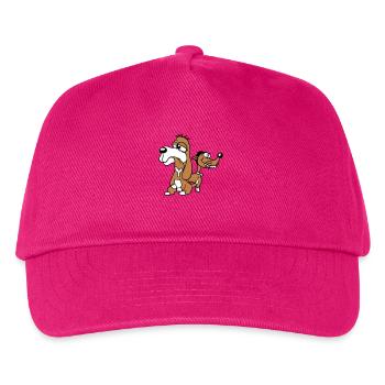 2 Hunde Team Dumm Zwei Freunde Crew Unglücklich - Kinder Basecap - Fuchsia - Vorne