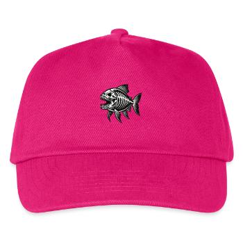 skelett piranha - Kinder Basecap - Fuchsia - Vorne