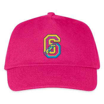 Jersey number six in varsity style - Kids’ Baseball Cap - fuchsia - Front