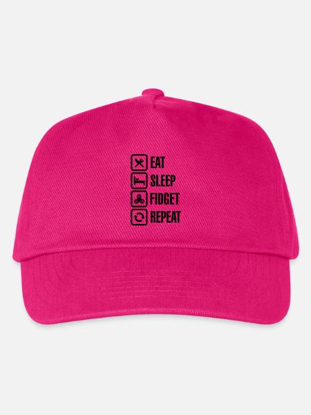 Eat Sleep Fidget Repeat - Fidget Spinner - Kids’ Baseball Cap - fuchsia
