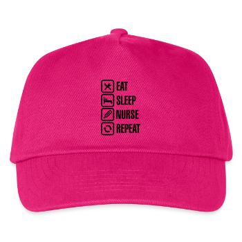 Eat Sleep Nurse Repeat - Kids’ Baseball Cap - fuchsia - Front