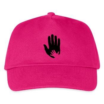 Bébé, main d’enfant dans la main du parent adulte. - Casquette de baseball Enfant - fuchsia - Devant