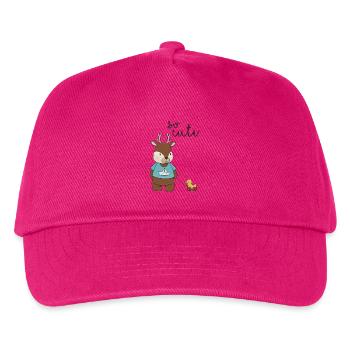 So Cute – Reh mit Entchen 🦌💛 - Kinder Basecap - Fuchsia - Vorne