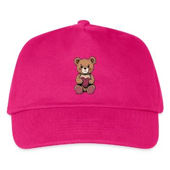 Valentine's Day Bear - Kids’ Baseball Cap - fuchsia - Front