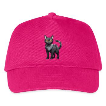 Katze Tier - Kinder Basecap - Fuchsia - Vorne