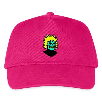 Skullman mit cooler Frisur - Kinder Basecap - Fuchsia - Vorne