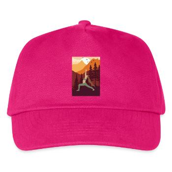 Lifestyle Yoga – Kriegerhaltung, Kraft - Kinder Basecap - Fuchsia - Vorne