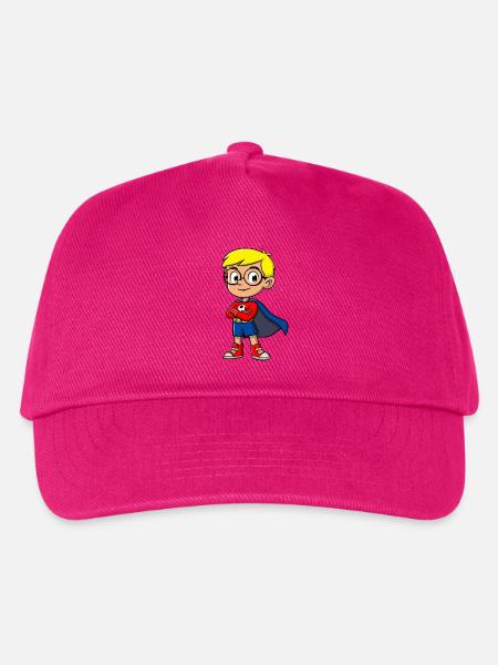 Kleiner Superheld mit Brille - Kinder Basecap - Fuchsia