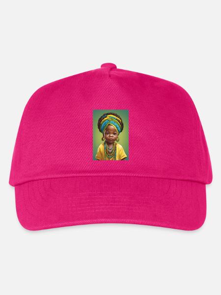 Afro-Porträt Kind in leuchtender Farbe - Kinder Basecap - Fuchsia