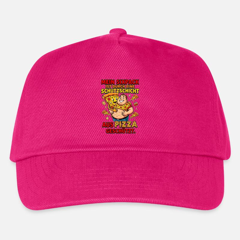 Pizza Sixpack Schutzschicht Meme - Kinder Basecap - Fuchsia