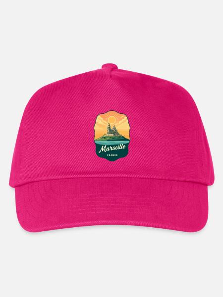 Marseille Notre Dame Vintage-Reiseabzeichen - Kinder Basecap - Fuchsia