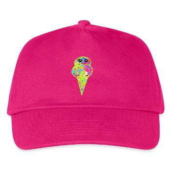 Retro Eis Vintage Kinder Kind 60er  - Kinder Basecap - Fuchsia - Vorne
