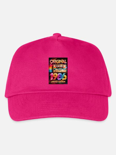 Original-Neon-Kassette von 1986 - Kinder Basecap - Fuchsia