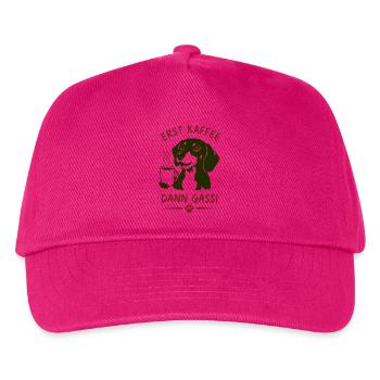 Erst Kaffee Dann Gassi Hundemotiv - Kinder Basecap - Fuchsia - Vorne
