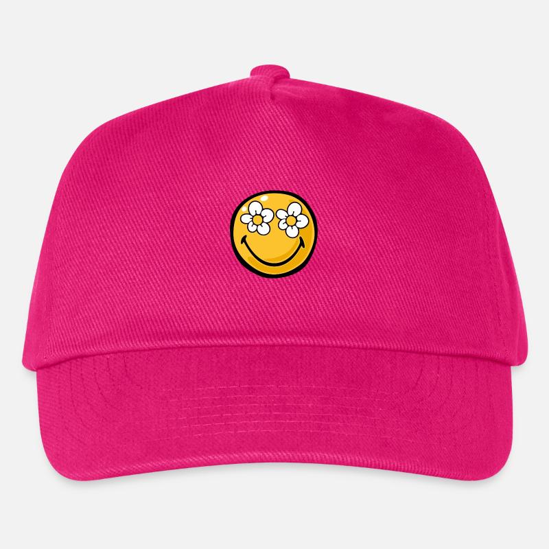 Smiley flower eyes - Kinder Basecap - Fuchsia