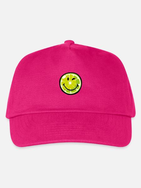 Smiley Lime - Kinder Basecap - Fuchsia