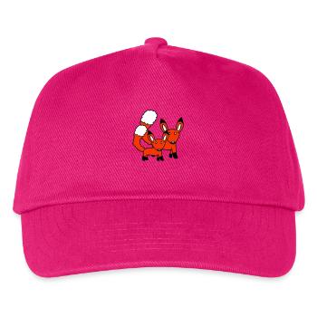 2 Foxes Mother Red Fox Little Child Father Mom - Kids’ Baseball Cap - fuchsia - Front