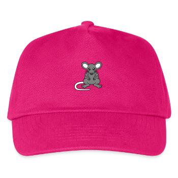 Maus Mäuschen Süße Kleine Ratte Nager Freundlich - Kinder Basecap - Fuchsia - Vorne