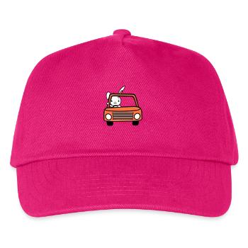 Hase Auto fahren Autofahrer Führerschein bestanden - Kinder Basecap - Fuchsia - Vorne
