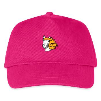 Cheval Mignon Poney Poulain Cheveux longs Mignon Bande dessinée - Casquette de baseball Enfant - fuchsia - Devant