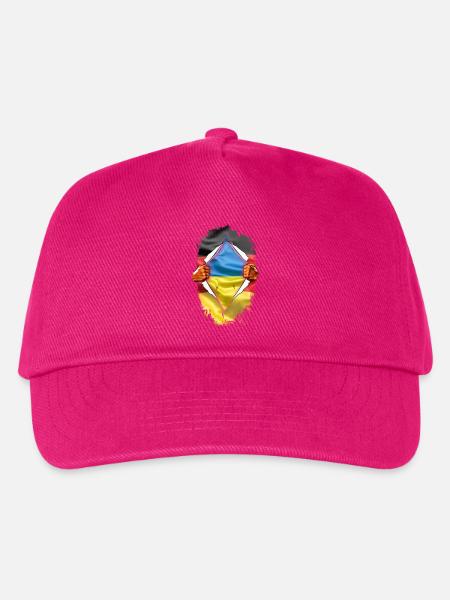 Deutschland Deutscher mit Ukraine Herz - Kinder Basecap - Fuchsia