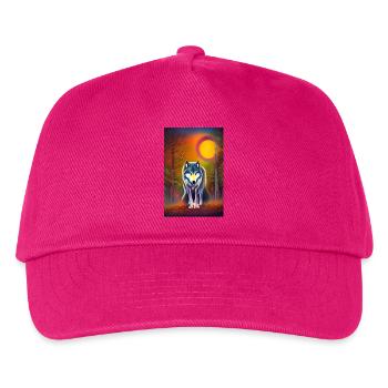 Wolf und Mond - Kinder Basecap - Fuchsia - Vorne