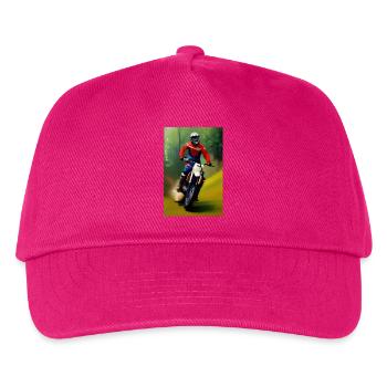 Motocross Fahren - Kinder Basecap - Fuchsia - Vorne
