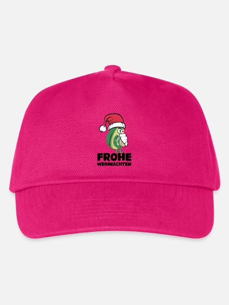 avocado frohe Weihnachten Bart comic cartoon Logo - Kinder Basecap - Fuchsia