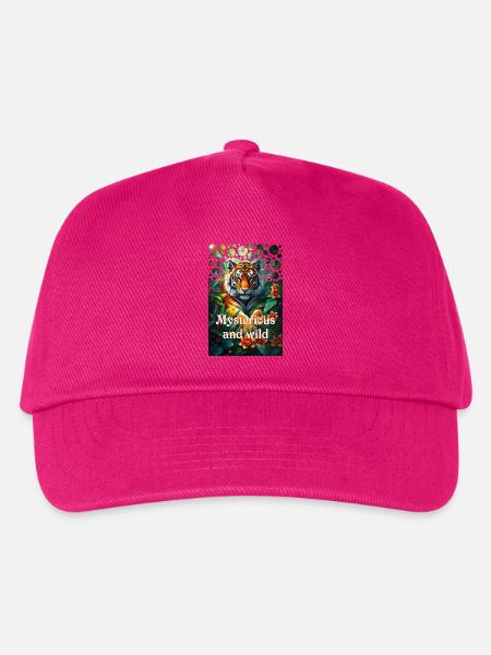 Geheimnisvoller Königstiger im Dschungel Abenteuer - Kinder Basecap - Fuchsia
