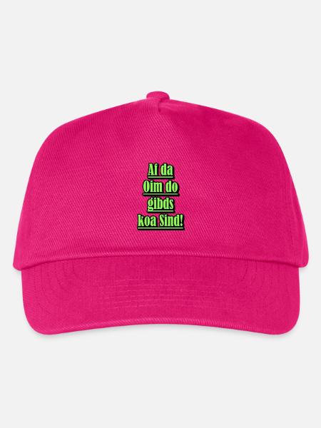 Neon Dialekt Spruch Grün - Kinder Basecap - Fuchsia