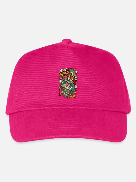 Wilder Drachen-Tattoo Stay Wild - Kinder Basecap - Fuchsia