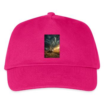 Pferd im Tornado über der Prärie - Kinder Basecap - Fuchsia - Vorne