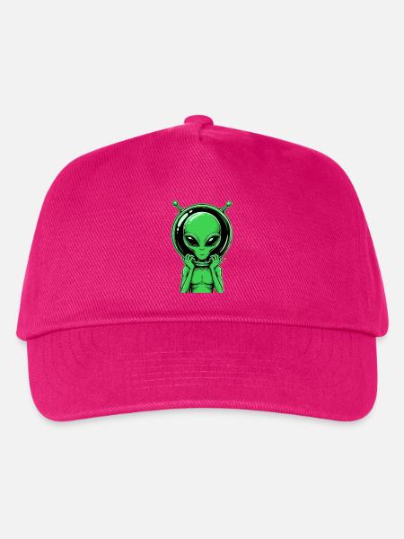  Grüner Alien Außerirdischer Science Fiction - Kinder Basecap - Fuchsia