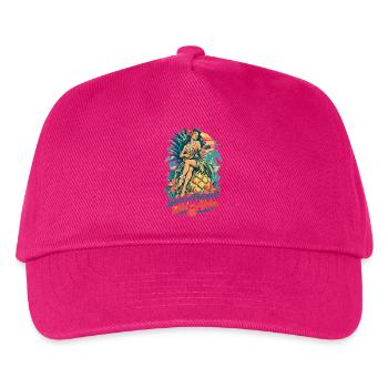 Hula Girl & Ananas – Sweet & Wild Hawaii - Kinder Basecap - Fuchsia - Vorne