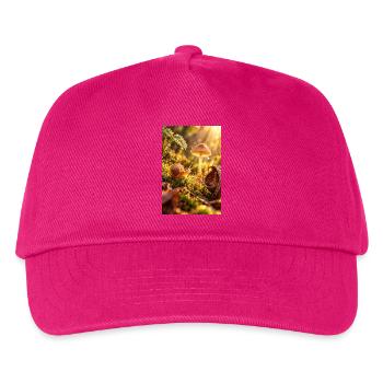 Goldener Tau: Pilzschnecken-Glow - Kinder Basecap - Fuchsia - Vorne